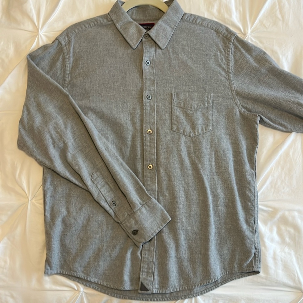 UNTUCKit Large Slim Fit Men’s Casual Button Down Long Sleeve Gray